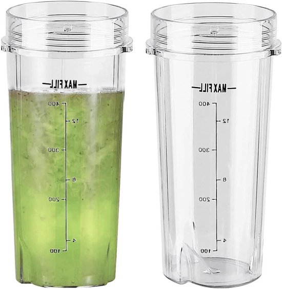 Allecto Premium - 470ml Beker voor Blender - Vervangende Onderdelen voor Smoothie Maker - 2 Stuks - Geschikt voor Ninja QB3001UKS en andere modellen van Merkloos