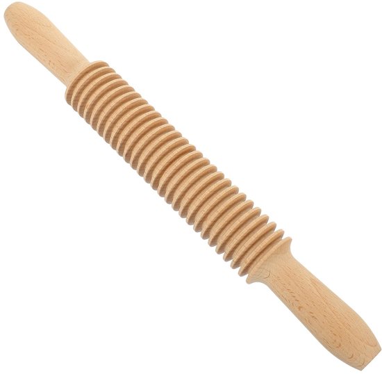 Allecto - - Rolling pin - Spaghetti roll - Perfect voor pasta en deeg - Houten structuur - Handgemaakt - Ideaal voor bakkers - 33 cm van Merkloos