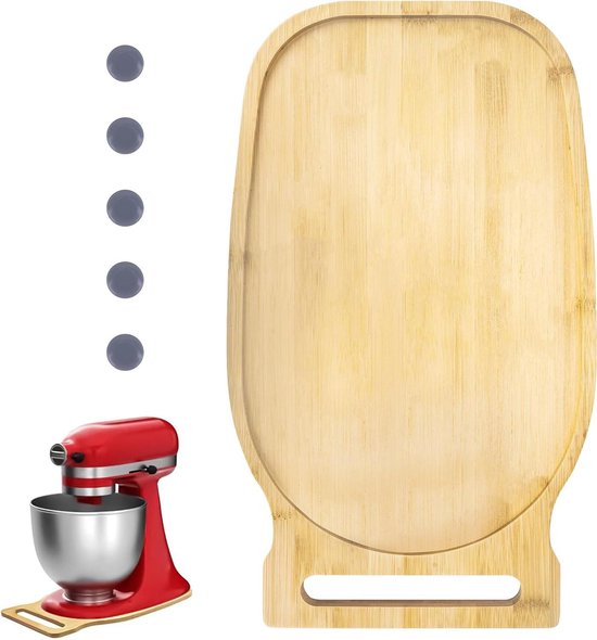 Allecto - Staande mixermat - Antislipmat - Houten keukenaccessoires - Keukenapparatuur - Bevestiging - Aanrecht - Keuken - Compatibel - Mixer - Keukenaid - 4,5-5 kwart liter - Slider - Blender - Mat - Geschikt voor - Plaatsen - Accessoires van Merkloos