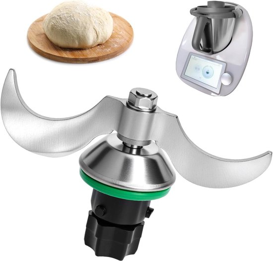 Allecto- Voedselprocessor Accessoire - Roestvrij Staal - Vervangend Mes - Zilver - Keukengadget - Universeel Mes - Geschikt voor Thermomix - Zilvergrijs ® Deegmes, 304 roestvrij stalen vervangen deegmengmes, compatibel met Thermomix TM6/TM5. van Merkloos