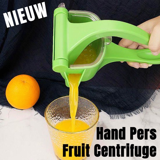 Allernieuwste.nl® Handmatige Fruitpers Citruspers Sapcentrifuge Handpers Juicer - Eenvoudig Handmatig Handontwerp - Multifunctioneel Stevig Kunststof - Groen van Merkloos