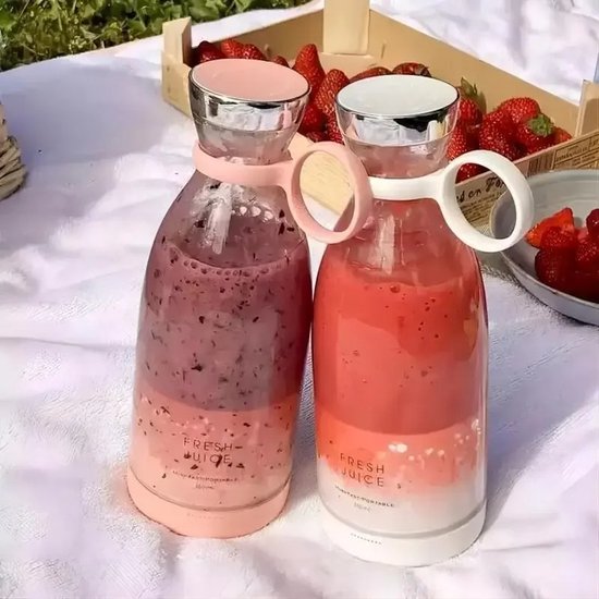 Allero Blender - Blender To Go - Smoothie Maker - 350 ML - Mini Blender - Fruit Blender - Multifunctioneel - Wit - 6 Bladen