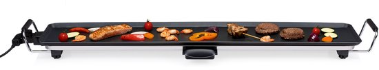 alpina Teppanyaki Bakplaat XXL - Grillplaat 2000W - Grill en Gourmet Plaat Electrisch - Plancha 100 x 20 cm - met Verstelbare Thermostaat - Anti-Aanbaklaag en Lekbak