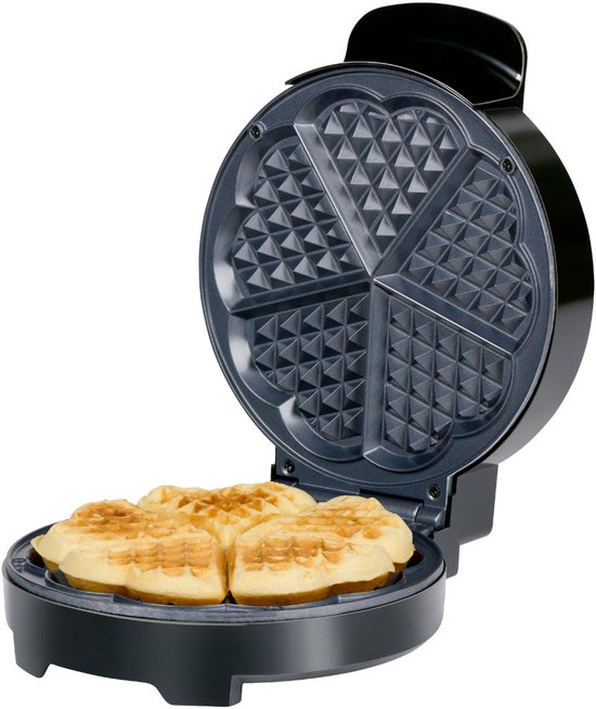 alpina Wafelijzer K-905 - Wafelijzer met Instelbare Temperatuur en Antiaanbaklaag - Wafelmaker met Indicatielampjes en Snelle Opwarming - Wafelmachine voor 5 Hartvormige Wafels