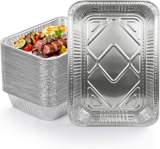 Aluminium Grillschalen - Zilver - Groot - 4900 ml - Voor Barbecue en Koken