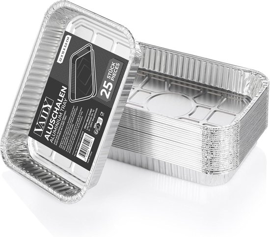 Aluminium Lekbakken voor Gasgrills en Elektrische Grills - 25 Stuks, 22 x 15 cm