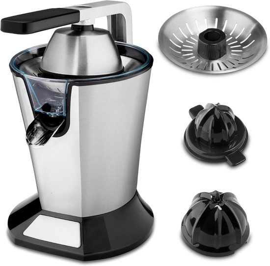 AMA® Citruspers Electrisch - Sapcentrifuge - Sinaasappelpers - met Persarm - Zwart en Grijs - 15cm x 17cm x 31cm
