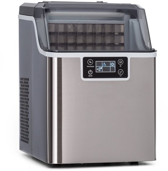 AMA® Ijsblokjesmachine - Mini Ijsblokjesmachine - Ijsblokmaker - Roestvrij Staal - 26x34x37cm van Merkloos