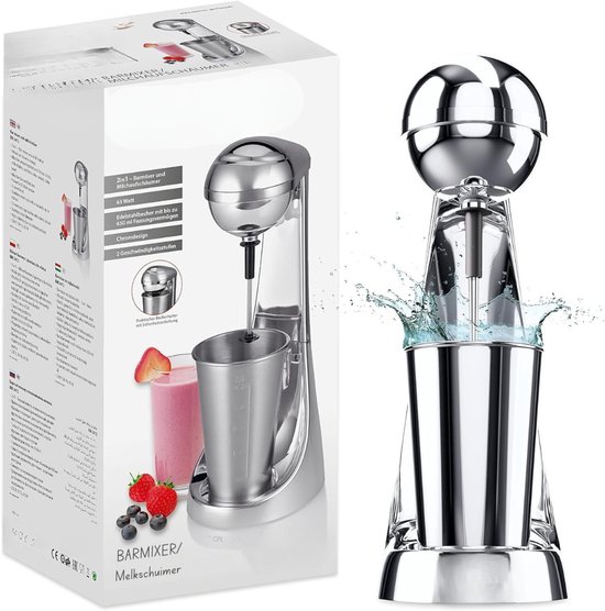 AMA® Milkshake Machine - Shakemachine - Milk Shake Machine - 18x14x37cm - Zwart van Merkloos