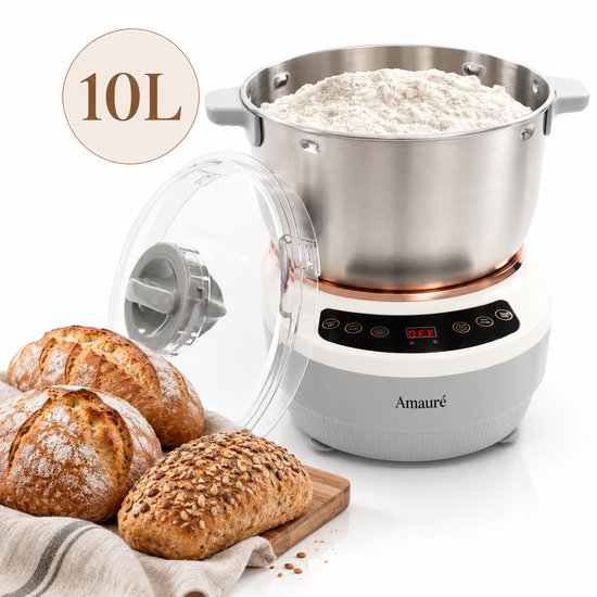 Amauré Deegmachine - 10L - 250W - Deegmachine - Deegkneedmachine - Deegkneder - Kneedmachine - Keukenmachine - Deegkneed machine - Volautomatische deegmaker