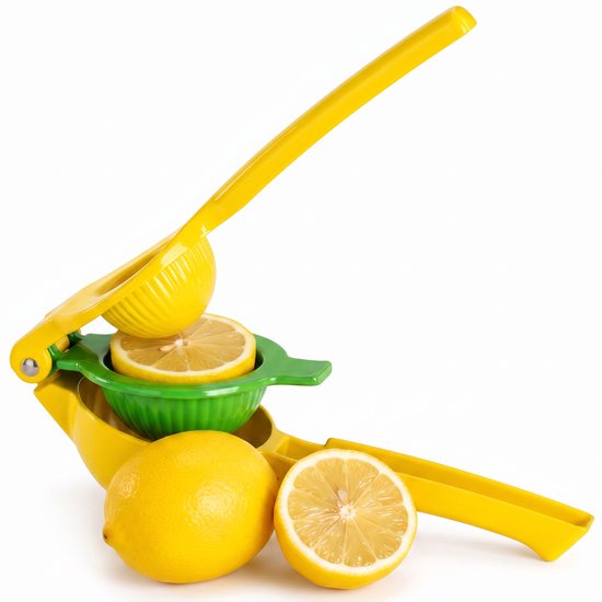 AMJO Premium Citroenpers - Citruspers - Limoenpers - Lemon Squeezer - Fruitpers - Sinaasappelpers - Geel