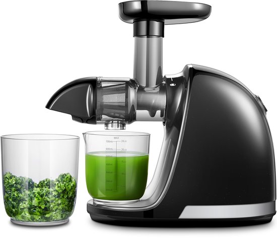 AMZCHEF Slowjuicer - Sapcentrifuge voor Groenten en Fruit - Met 2 Bekers & Reinigingsborstel - BPA-vrij - Stille Werking - Gemakkelijk Schoon te Maken - Zwart van Merkloos