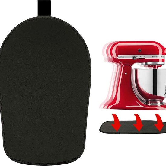 Antislipmat - Geschikt Voor Kitchenaid Verticale Mixers Van 6/7/8 Liter - 38 X 22 X 0.3 Cm - Antislip - Gemakkelijk Schoon Te Maken - Mixeronderdelen - Blenderaccessoires - Siliconen - Siliconen Pad - Zwart van Merkloos