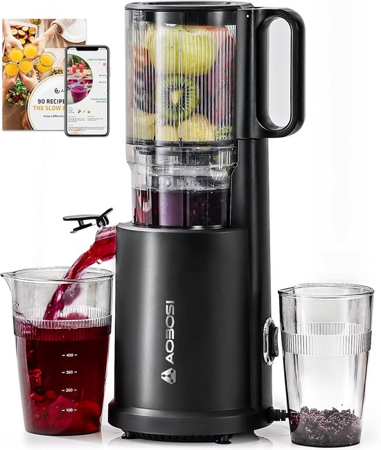 Aobosi ZM1907B - Slowjuicer - Cold Press - 220W - Compact & BPA-vrij - Zwart van Merkloos