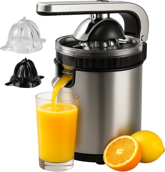 AoraKitchen Citruspers - Sinaasappelpers Elektrisch - 600ML - Citroenpers - 160W - Sapcentrifuge - 2 Perskegels van Merkloos