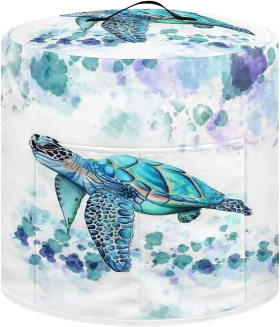 Apparaat Beschermhoes - Keukenmachine Cover - Apparaten Schoon Houden - Met Voorvak - Universele Maten - Zeeschildpad Blauw