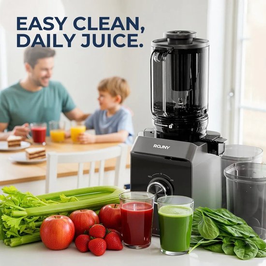Archi Slow Juicer - Blender - Mixer - Filtervrij - 150W - Grote Vulopening - Koud Persen - Zelfreinigend - BPA-vrij - Zwart van Archi