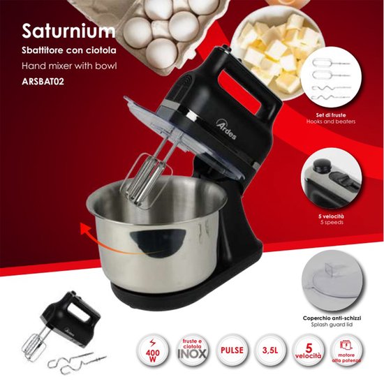 Ardes ARSBAT02 mixer Handmixer 400 W Zwart van Merkloos