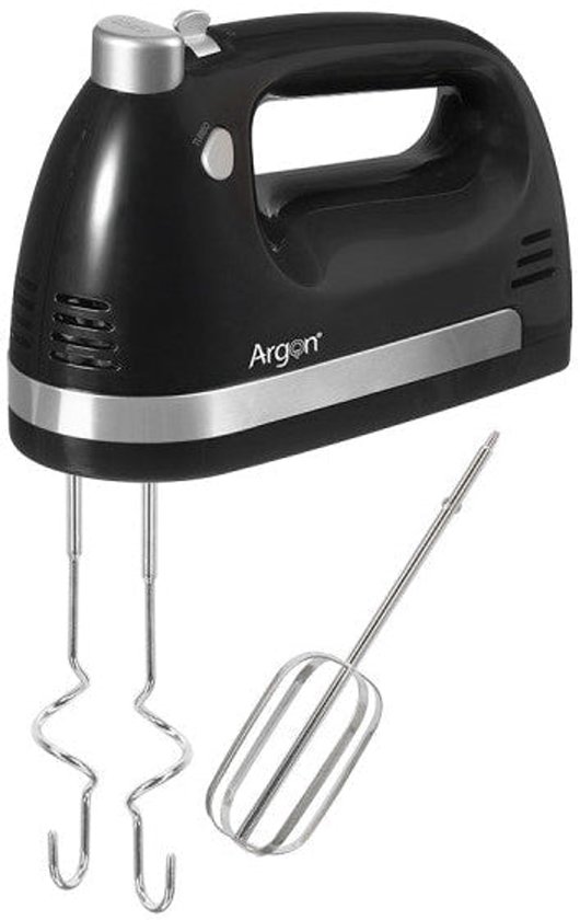 Argon Handmixer Zwart - Inclusief Garden en Deeghaken - 400 W