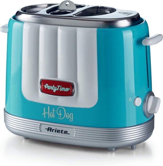 Ariete 0206/01 - 50's Style Hotdog maker - 650W - 2 Sleuven - Party Time - Blauw