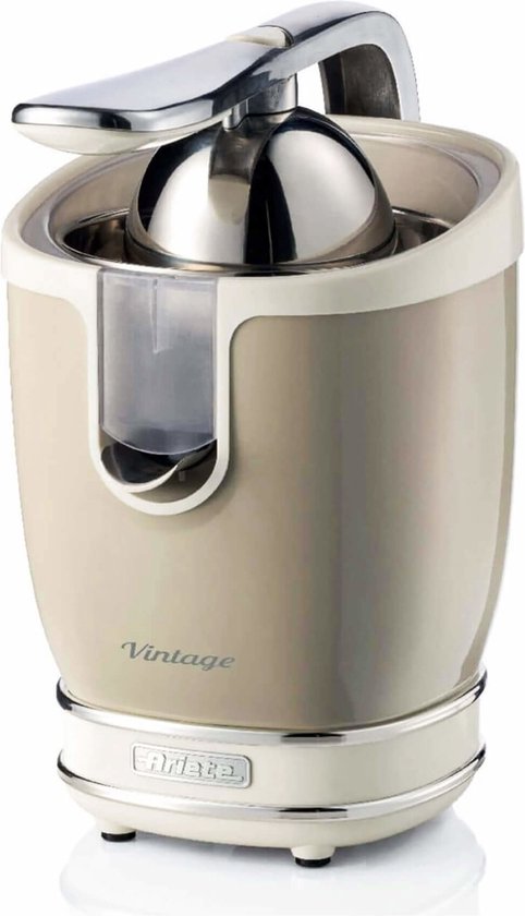 Ariete 0413/03 - Vintage elektrische citruspers - 400 Watt - 2 perskegels - 600 ml inhoud - Beige van Ariete