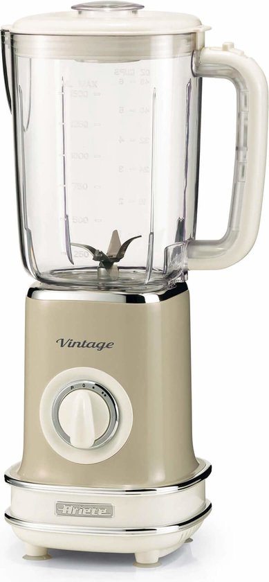 Ariete 0568/13 - Vintage blender - 500W - 1,5L inhoud - 2 snelheden met pulse - Beige van Merkloos