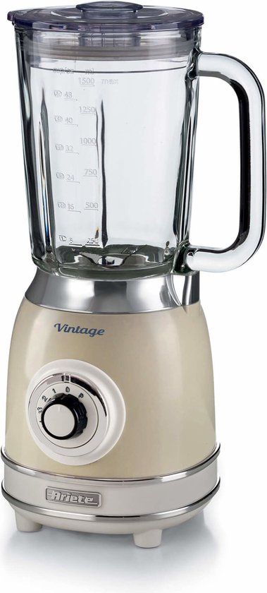 Ariete 0583/03 - Vintage Blender - 1100 Watt - glazen kan - 1,5 liter inhoud - Ice crush - Beige van Ariete