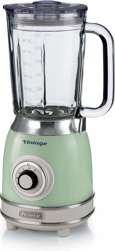 Ariete 0583/04 | Vintage Blender | 1100 Watt | glazen kan | 1,5 liter inhoud | Ice crush | Groen van Ariete