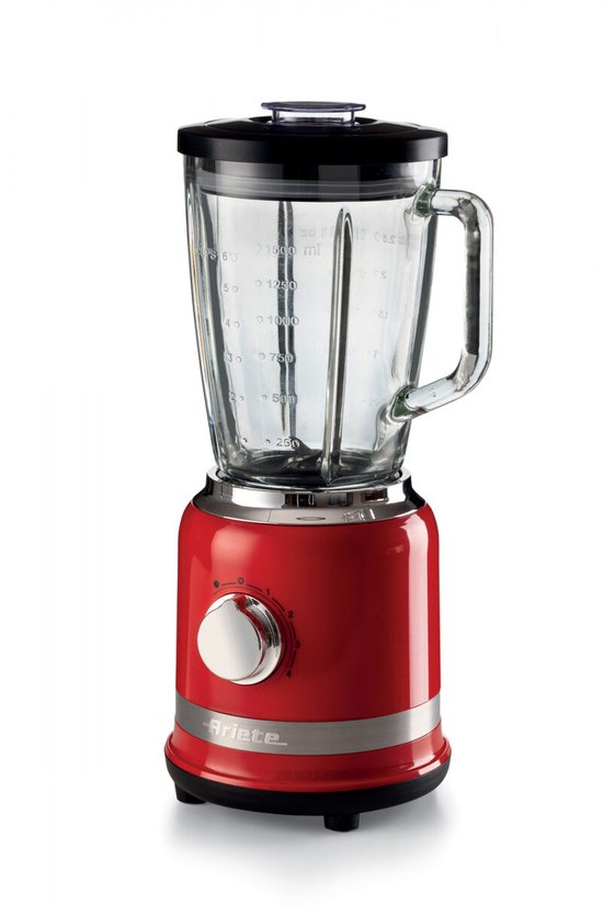 Ariete 0585/00 - Blender - 1.5 liter - 1000 W - glazen kan - RVS - pulse functie - ice crusher - rood van Ariete