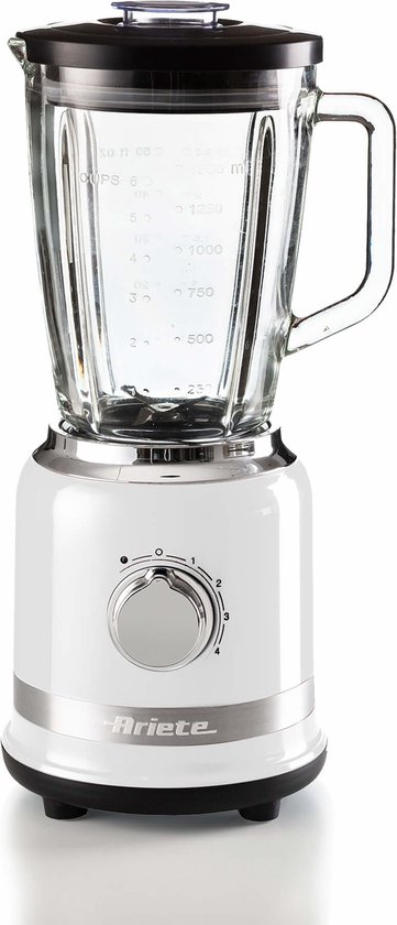 Ariete 0585/01 - Blender - 1.5 liter - 1000 W - glazen kan - RVS - pulse functie - ice crusher - wit van Ariete