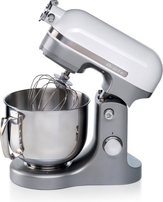 Ariete 1589/01 Moderna Keukenmachine - 1600 Watt - 11 snelheden - 5.5 liter - incl 3 accessoires - RVS - Wit van Ariete