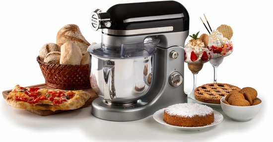 Ariete 1589/02 Moderna Keukenmixer - 1600 Watt - RVS - 11 snelheden - 5.5 liter - incl 3 accessoires - zwart van Ariete