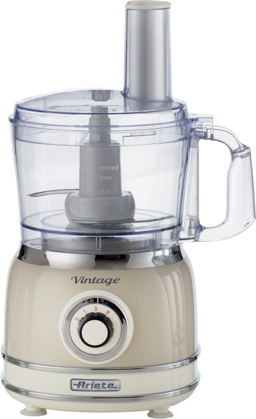 Ariete 1781/03 - Vintage food processor- 1000W - 2L inhoud - 2 snelheden - Beige van Ariete