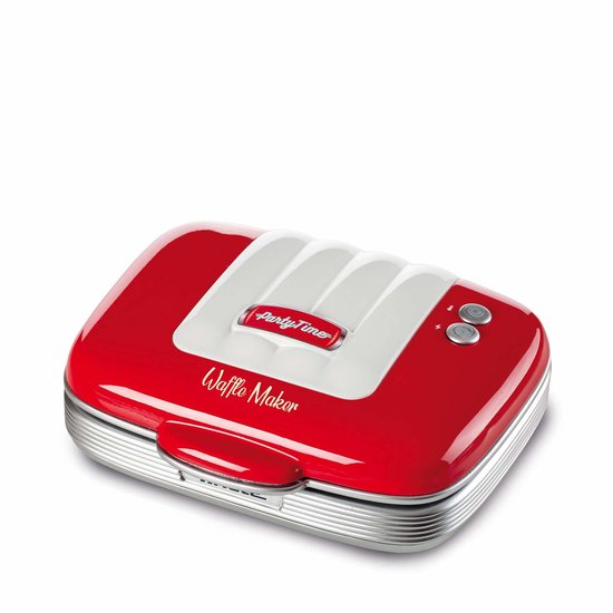 Ariete 1973/00 - 50's Style Wafelijzer - 700W - Anti-aanbakplaat - Rood van Ariete