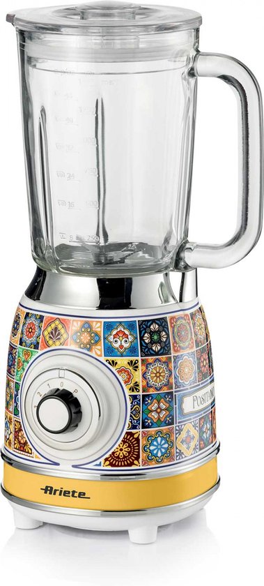 Ariete Positano 0583 | Italiaans design blender | 1100 Watt | glazen kan | 1,5 liter inhoud | Ice crush van Ariete