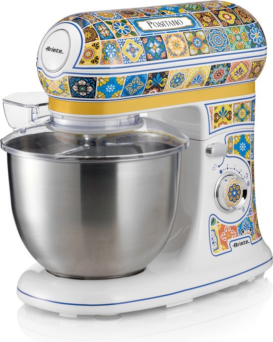 Ariete Positano 1588 - Italiaans design keukenmachine - 5.5 liter - 3 accessoires - 2400 Watt - 7 snelheden van Ariete
