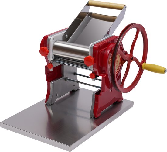 Ariqo Pastamachine - Pastamachines - Pastamaker - 2-6mm Dikte - Authentiek Design - Verse Pasta - 28x38x26cm - Bordeaux Rood van Ariqo