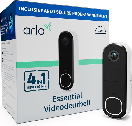 Arlo HD draadloze video deurbel met camera, 1 deurbel, wit van Arlo