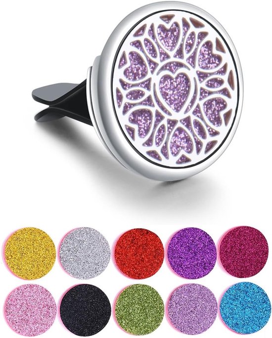 Aromatherapie diffuser voor etherische oliën, met 10 wasbare viltglijders, ideaal voor auto, kantoor en woonkamer, roestvrij staal, geurverspreider van Merkloos