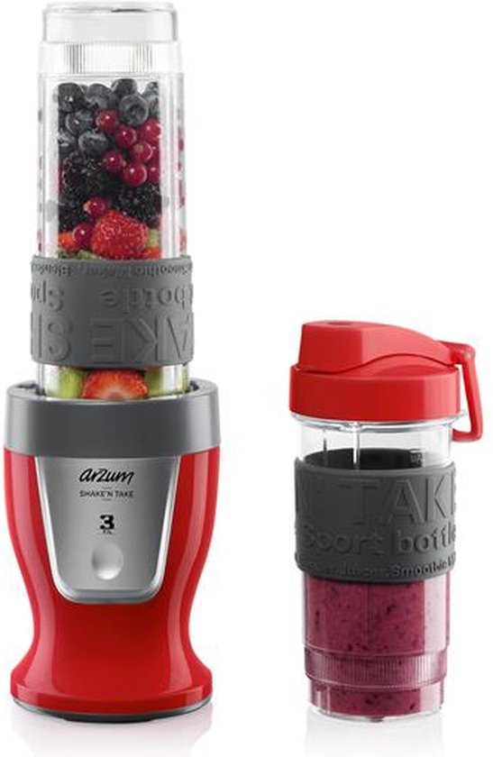 Arzum Shake'n Take Blender AR1032-0300 - Rood - Mini blender - 300W van Arzum