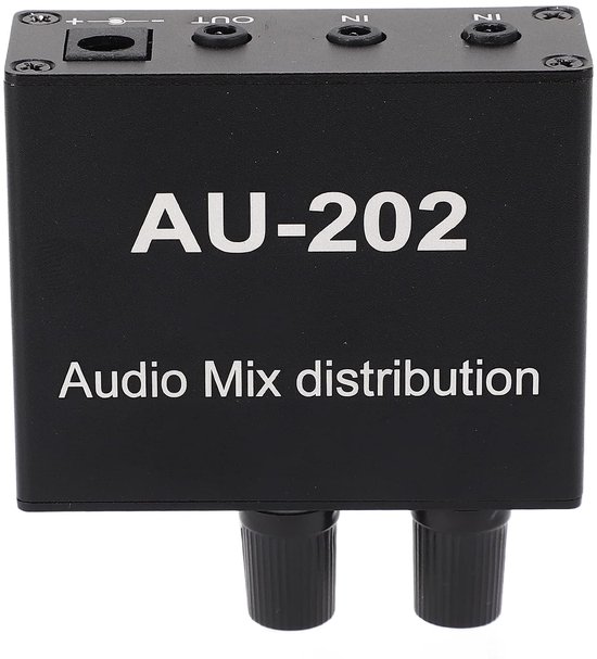 Audio Mixer 2 in 2 Out Stereo Distribution Mixer met Voedingsadapter Ideaal voor Kleine Clubs of Bars