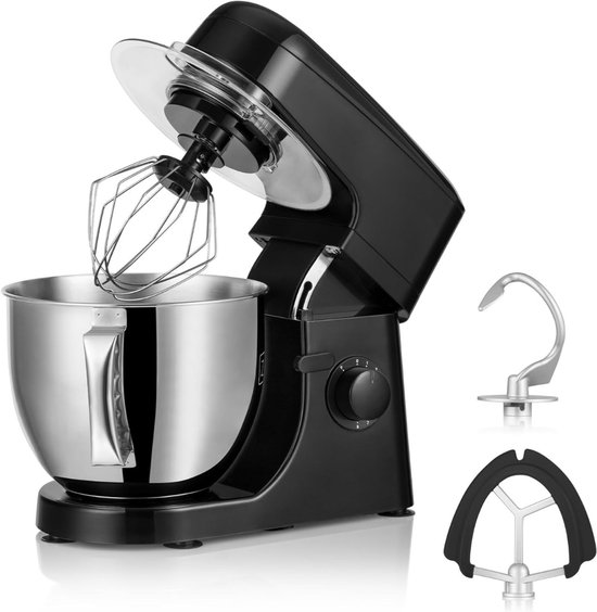 Aura® Mixer met Mengkom - Keukenmachine - Kneedmachine- Zwart- ‎39cm x 35cm x 25cm van Aura®