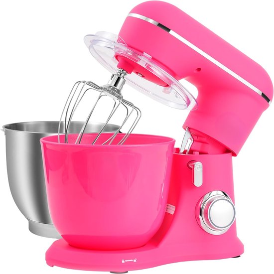Aura® Mixer met mengkom - Mixer - Mixer met mengkom keukenmachine - donkerroze - ‎22cm x 36cm x 33cm van Aura®