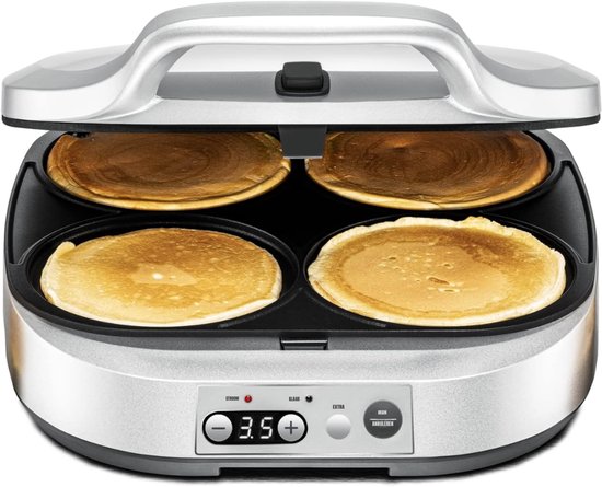 Aura® Pannenkoekenmaker - Pancake maker - Pannenkoek - Zilver - 32cm x 37cm x 13cm
