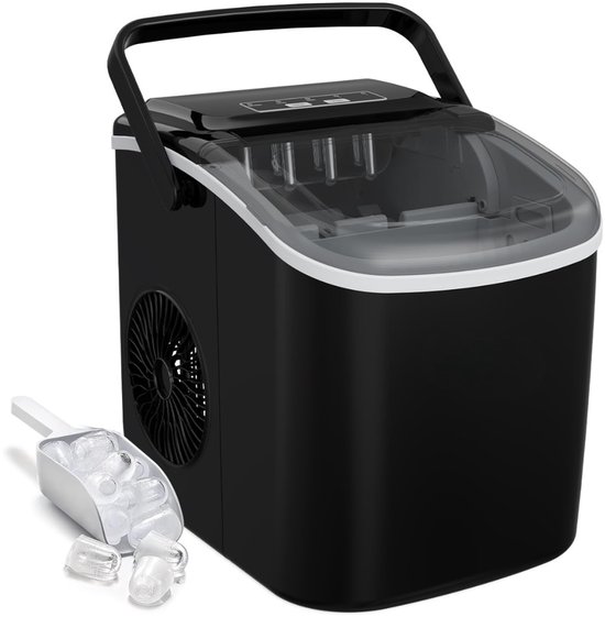 Aurixi® Ijsblokjesmachine - ijsmachine -ijsblokjesmakers - 9 blokjes in 7 minuten - Zwart- 30 cm x 29 cm x 23 cm van Aurixi