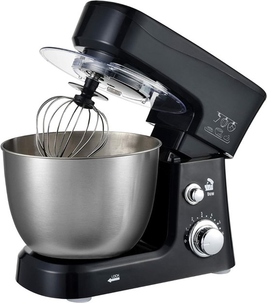 Aurixi® Mixer met Mengkom - Keukenmachine - Keukenrobot - Inclusief Accessoires - Zwart - 38cm x 24cm x 32cm van Aurixi®