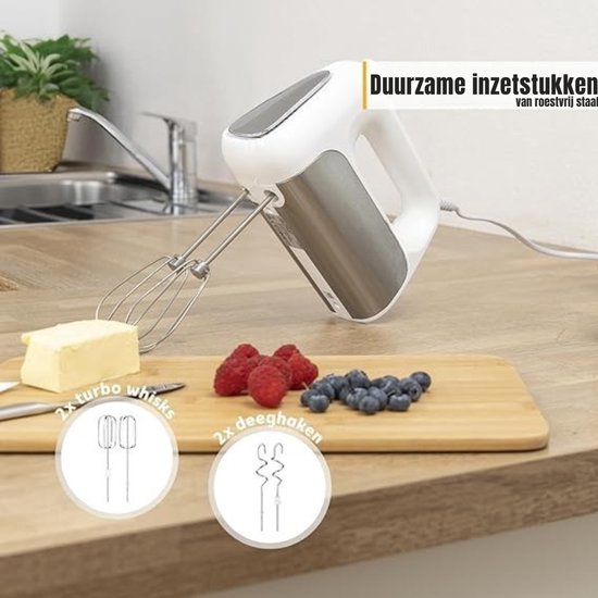 Aurixi® Mixer met Mengkom - Keukenmachine - Mixer - 6 Liter Mengkom - wit- ‎31cm x 21cm x 36cm; 1.9 kg van Aurixi®