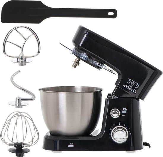 Aurixi® Mixer met mengkom - Mixer - Mixer met mengkom keukenmachine - Zilver - 22cm x 35cm x 30cm van Aurixi®