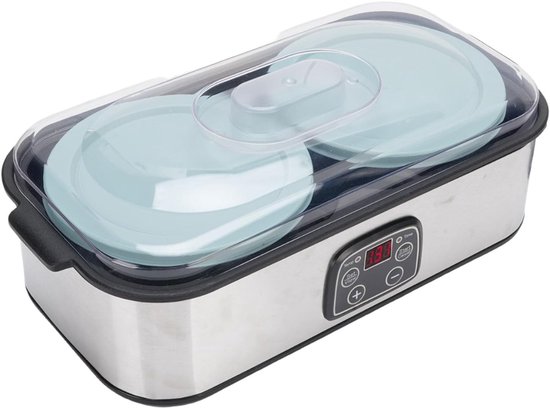 Aurixi® Yoghurtmaker - Yoghurtmakers - Yoghurtmachine - 8 x 180 ml - 20 tot 55 Graden - Zilver ‎- 40cm x 20cm x 16cm van Aurixi®