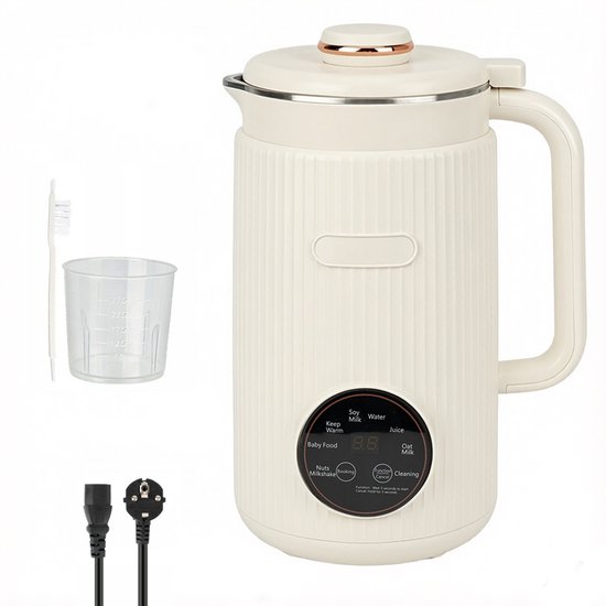 Automatische blender - Slimme hogesnelheidsblender - Keukenmachine - Babyvoedingmaker - Gemakkelijk schoon te maken - 1200 ml - 8 voorgeprogrammeerde programma's - Verwarmingsfunctie - Geschikt voor het maken van notenmelk - Gebroken wit